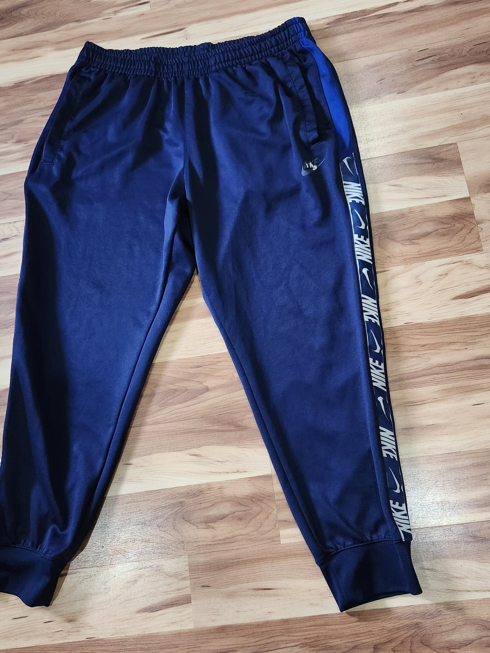 Nike Men's Dark Navy Joggers with Side Logo Tape